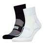 White/Black - Puma - Quarter Running 2 Pack Socks