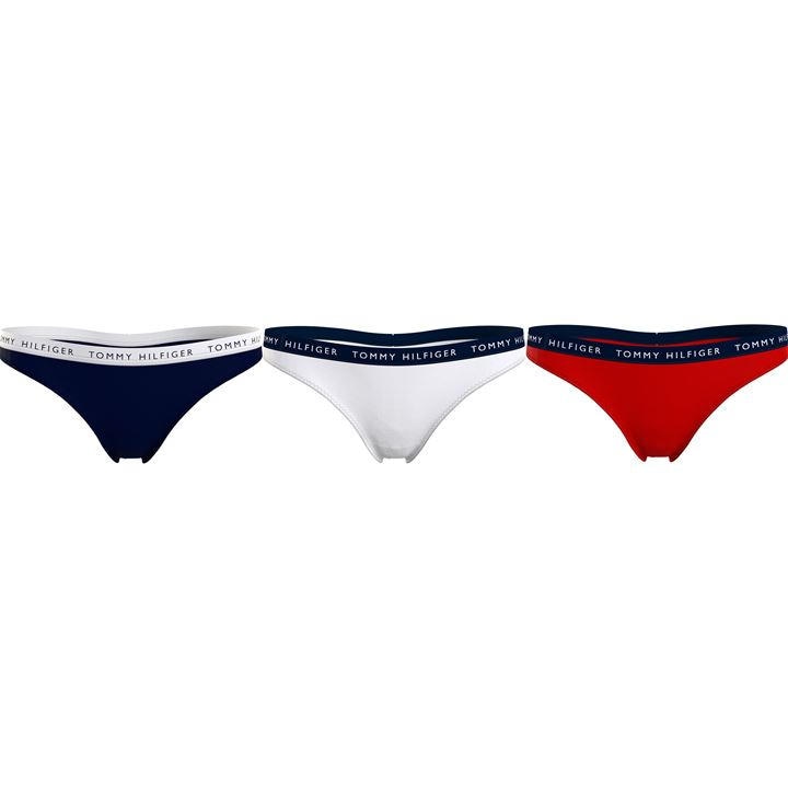 Tommy Hilfiger Women's  Tommy Bodywear 3 Pack Thong Briefs in Size 14, Sports Direct