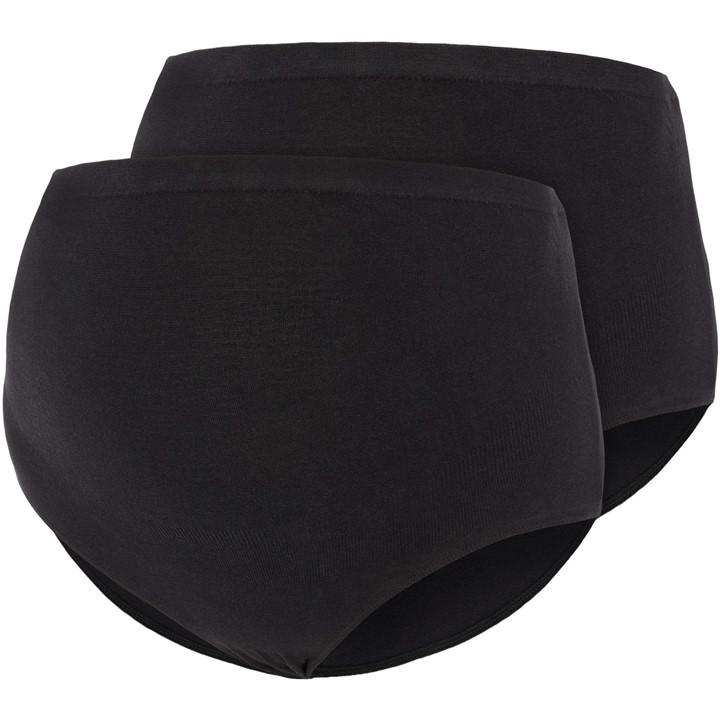 Mamalicious Women's Black Maternity 2-Pack Cotton Pants in Size M - L, Sports Direct