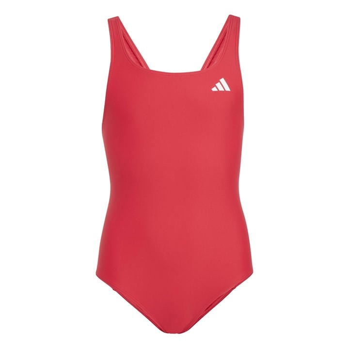 Adidas Girls Red Solid Small Logo Swimsuit in Size 7 - 8 Years, Sports Direct