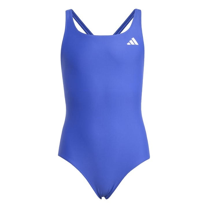 Adidas Girls Blue Solid Small Logo Swimsuit in Size 9 - 10 Years, Sports Direct