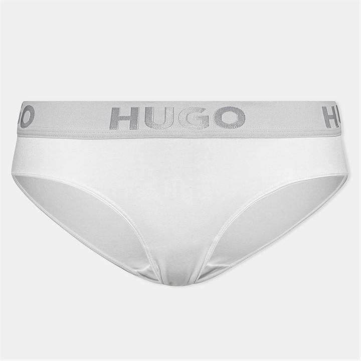 Hugo Women's White Logo Briefs in Size 8, Sports Direct