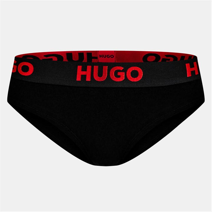 Hugo Women's Black Logo Briefs in Size 8, Sports Direct