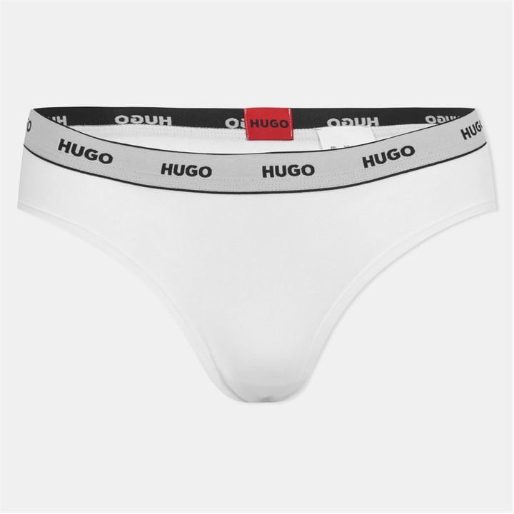 Hugo Women's White 3 Pack Striped Briefs in Size 14, Sports Direct