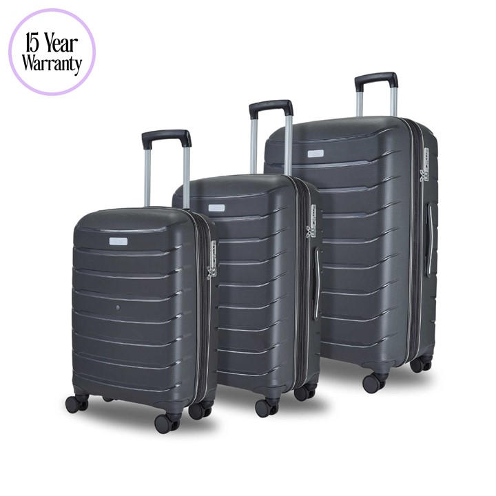 Rock  Grey Prime Suitcase Charcoal in Size L, Sports Direct