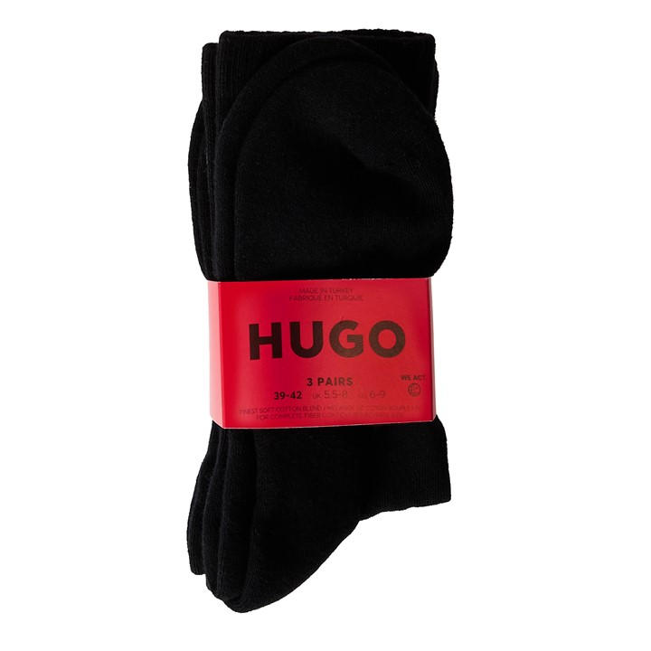 Hugo Men's Black Qs Iconic Cc Trainer Ankle Socks in Size 4 -8, Sports Direct