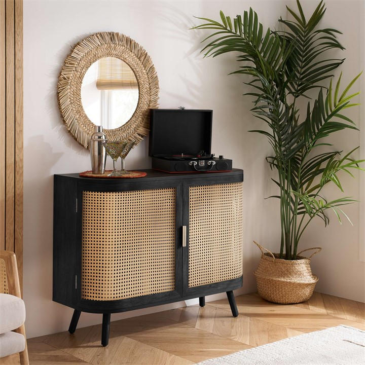 Birlea  Black Noah 2 Door Sideboard, Sports Direct