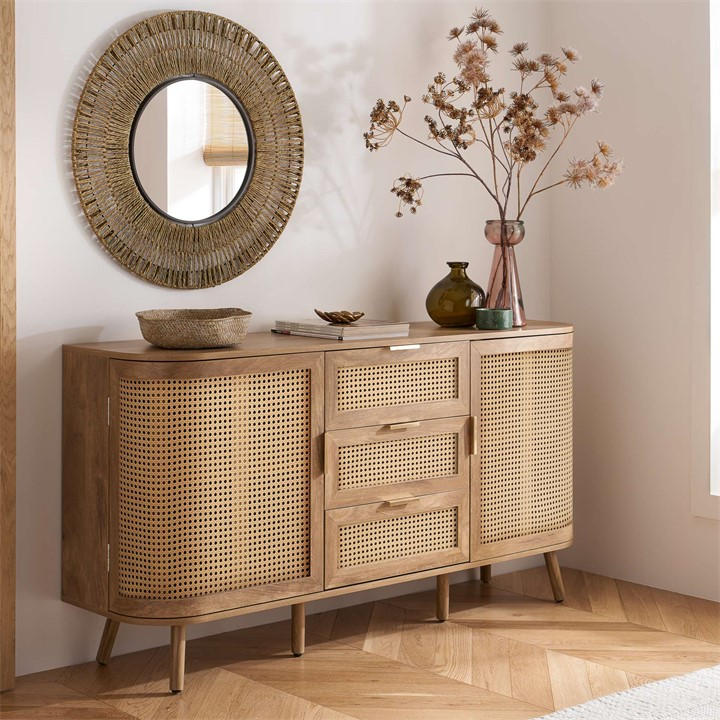 Birlea Noah 2 Door 3 Drawer Sideboard Brown - Image 2