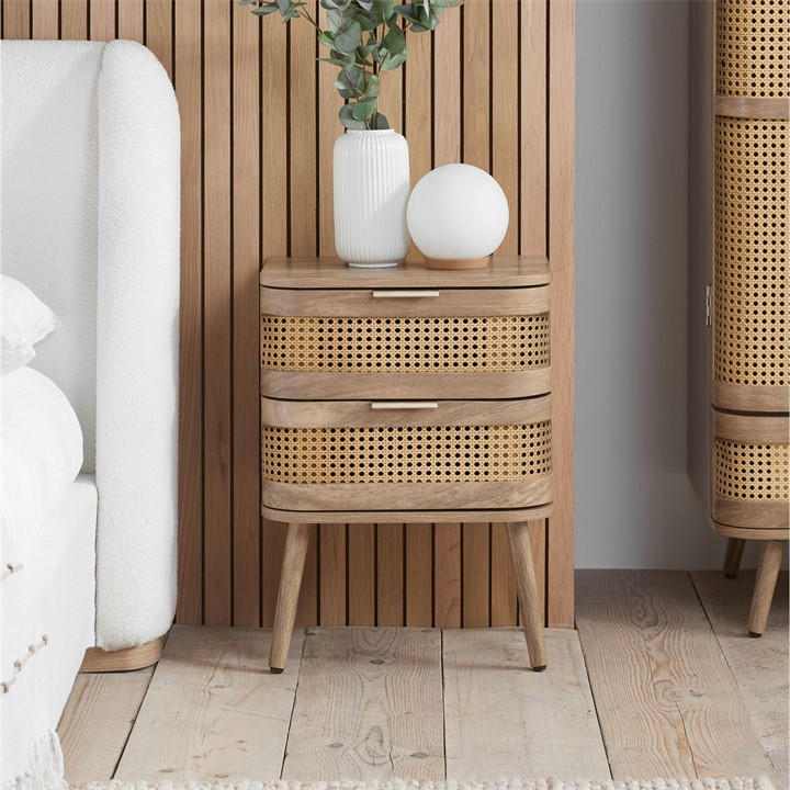 Birlea  Brown Noah 2 Drawer Bedside, Sports Direct