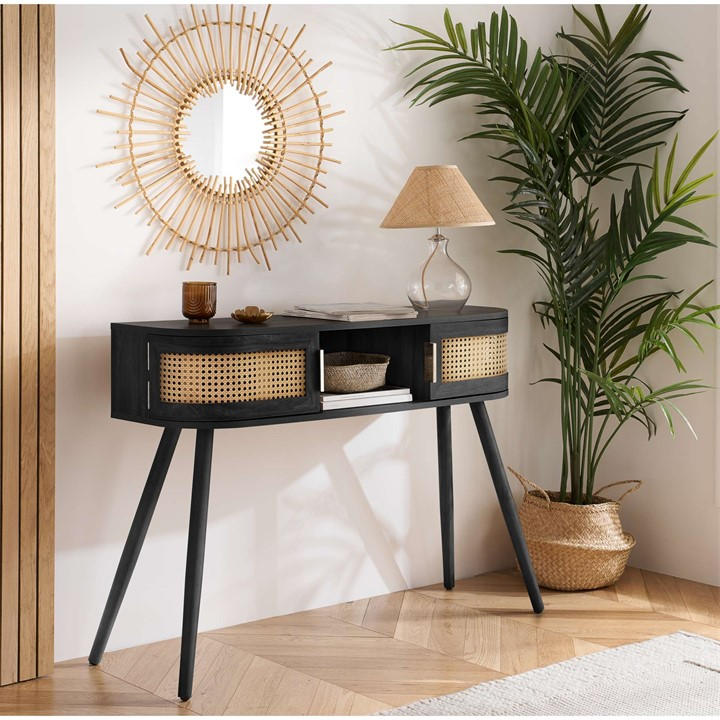 Birlea  Black Noah Console Table, Sports Direct