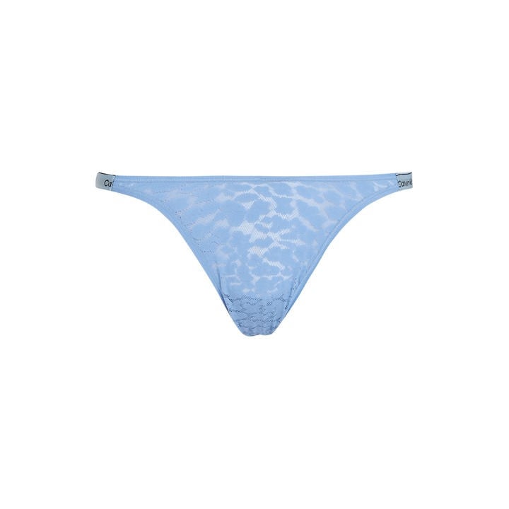 Calvin Klein Women's Blue Modern Cotton Lace Thong in Size 8, Sports Direct