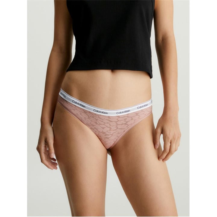 Calvin Klein Women's Nude Lace Bikini Briefs in Size 14, Sports Direct