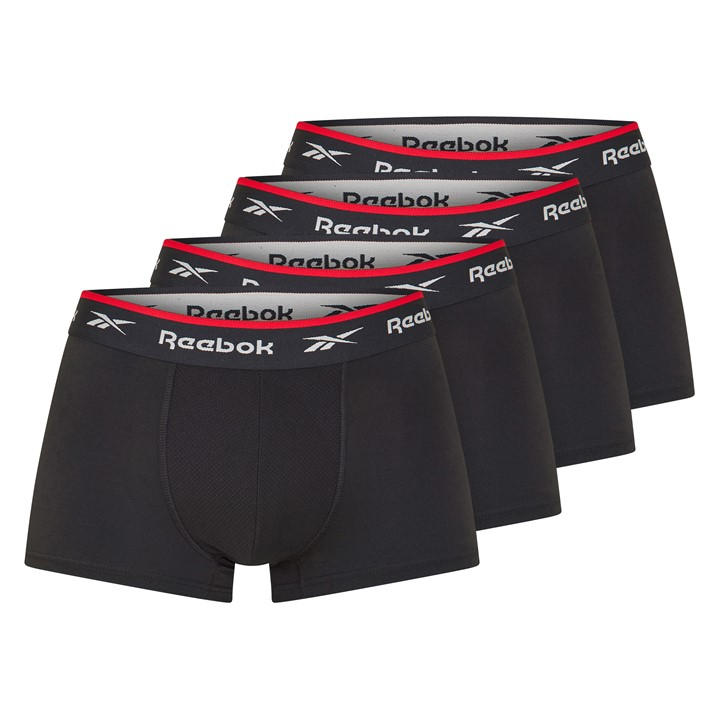 Reebok Men' Black 4 Pack Trunks in Size S, Sports Direct