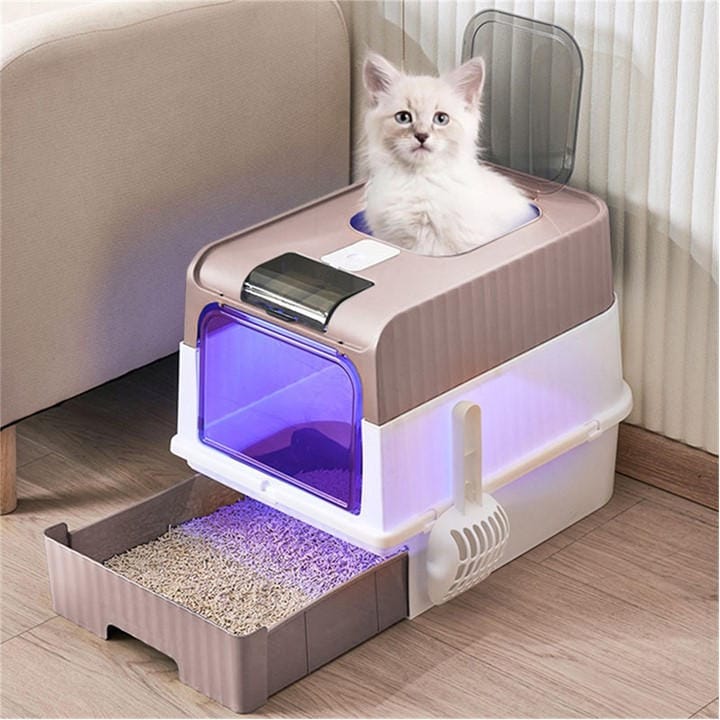 Kidkid Pet  Pink Fully Enclosed Cat Litter Box, Sports Direct