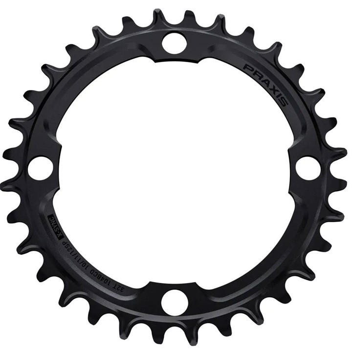 Praxis  Black Narrow Wide Chain Ring 104 Bcd in Size 32, Sports Direct