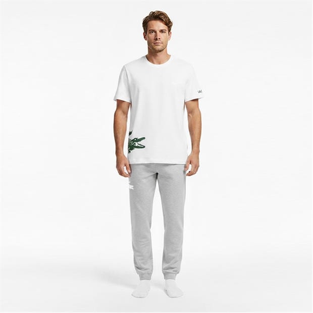 Grey MTG - Lacoste - Men's Small CrocJog Sn64 Cotton Pyjama Trousers