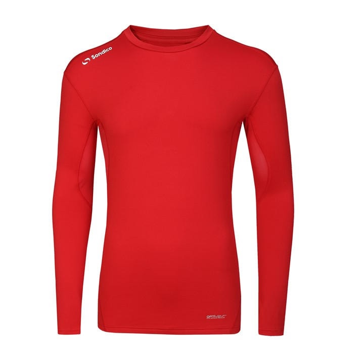 Sondico Men's Red Core Base Long Sleeve in Size XS, Sports Direct