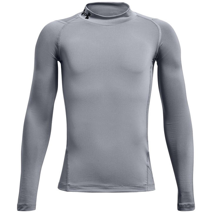 Under Armour Boys Grey Heatgear® Mock Long Sleeve in Size 13 - 14 Years, Sports Direct