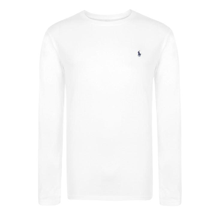 Polo Ralph Lauren Men's White Long Sleeve Crew Neck T-Shirt in Size L, Sports Direct