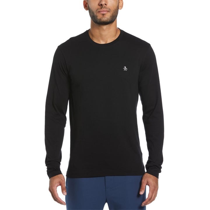 Original Penguin Men's Black Original Long Sleeve Crew T Shirt in Size XS, Sports Direct
