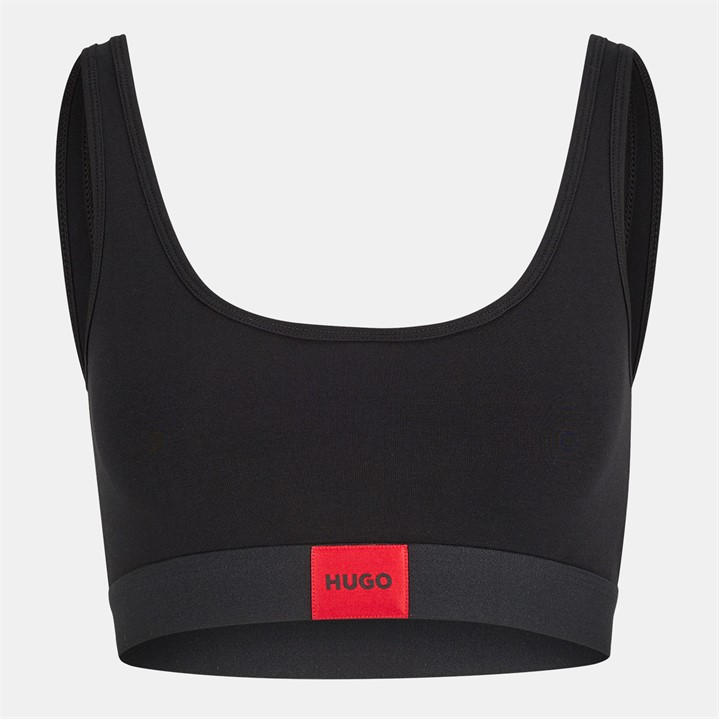 Hugo Women's Black Red Logo Label Bralette in Size 12, Sports Direct