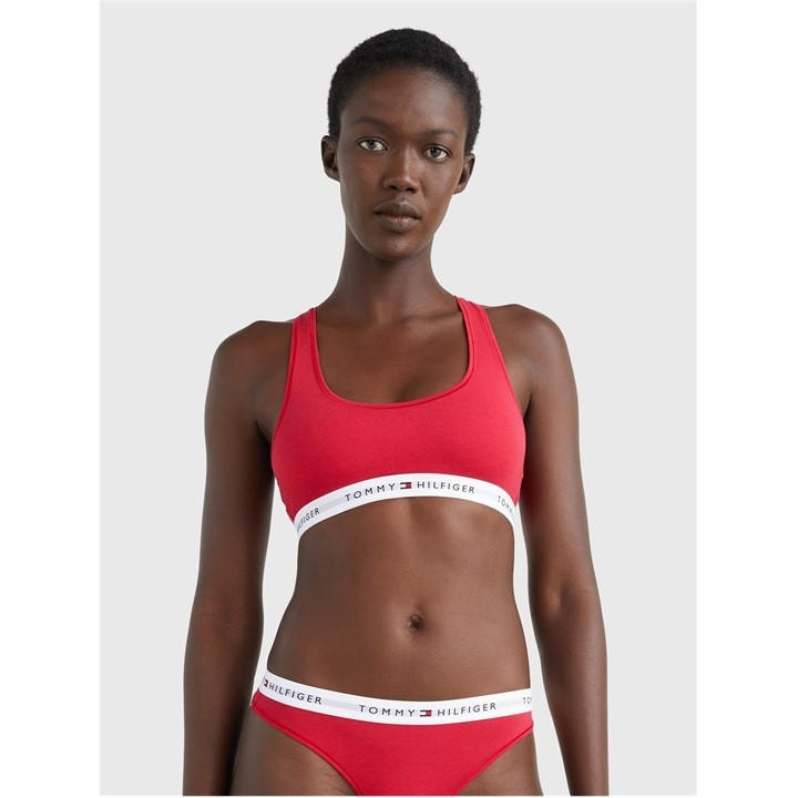 Tommy Hilfiger Women's Red Bralette Print in Size 14, Sports Direct