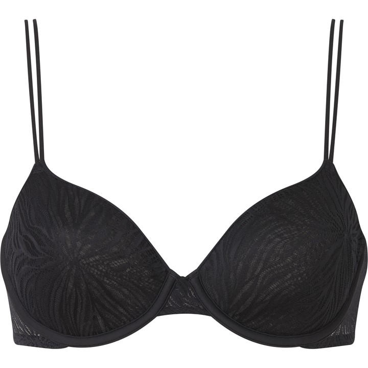 Calvin Klein Women's Black Marquisette Lightly Lined Demi Bra in Size 30D, Sports Direct