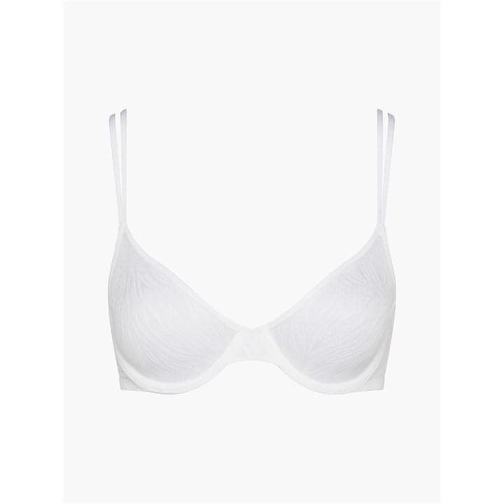 Calvin Klein Women's White Marquisette Unlined Demi Bra in Size 30DD, Sports Direct