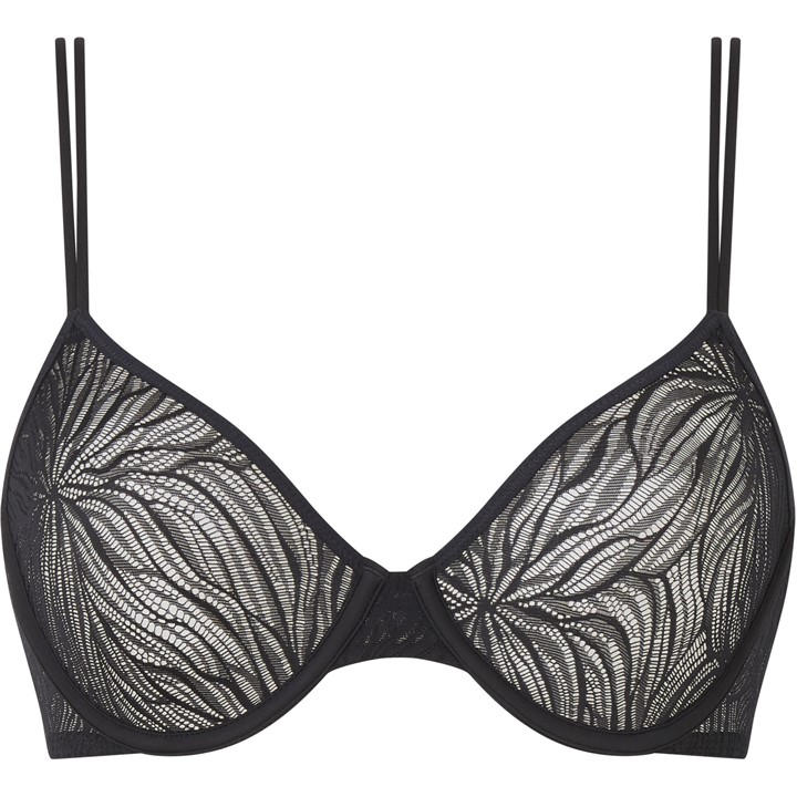 Calvin Klein Women's Black Marquisette Unlined Demi Bra in Size 32C, Sports Direct