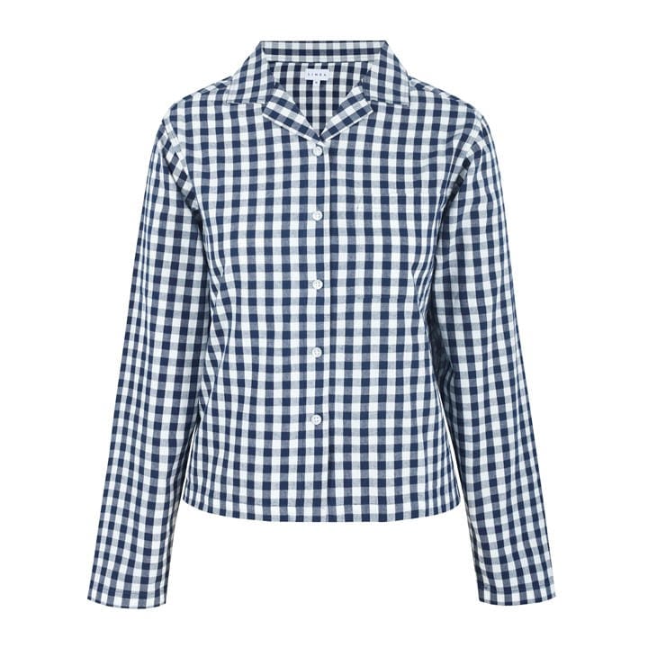 Linea Women's Boxy Relaxed Fit Long Sleeve Pyjama Top - Navy/White - 12 (40) - Image 2