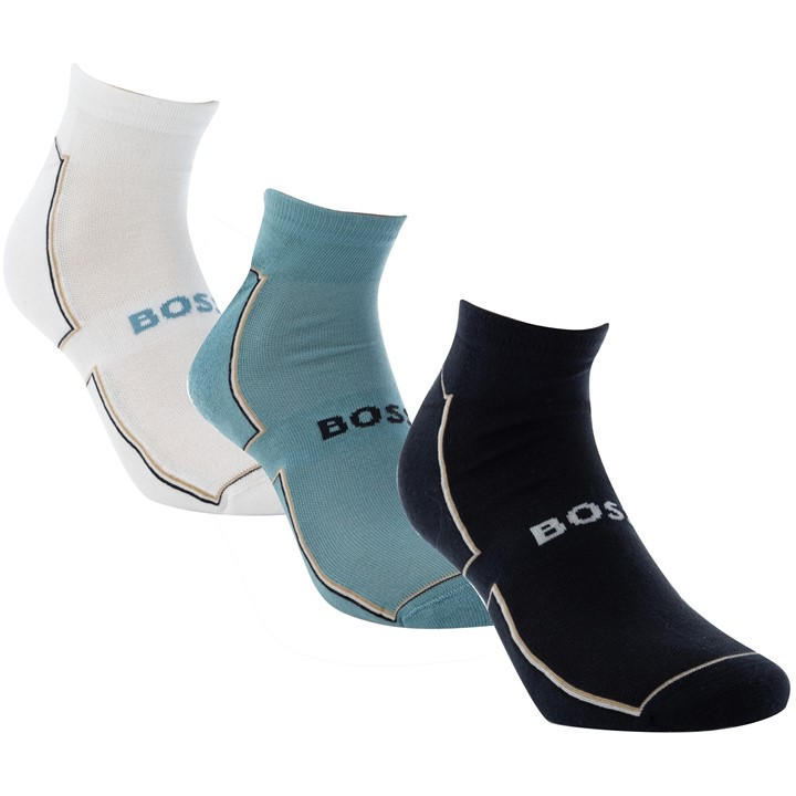 Boss Men's  Iconic Plush Trainer Ankle Socks With Logo Detail in Size 7 - 11, Sports Direct