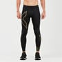 Black/Gold - 2XU - Light Speed Compression Tights Mens