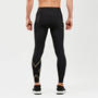 Black/Gold - 2XU - Light Speed Compression Tights Mens