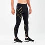 Black/Gold - 2XU - Light Speed Compression Tights Mens