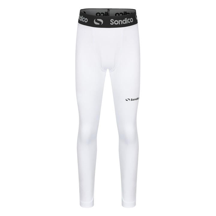 Sondico Boys White Core Baselayer Tights  in Size 13 Years, Sports Direct