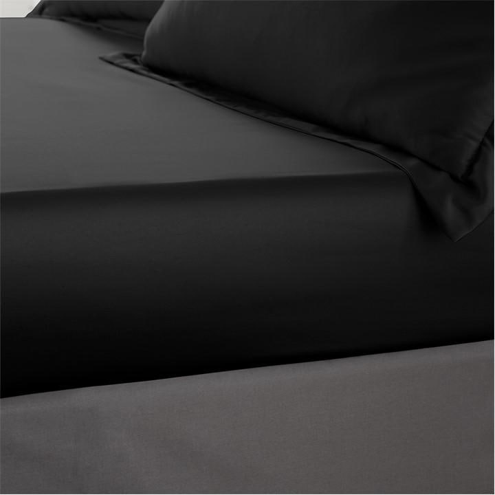 Catherine Lansfield  Black Silky Soft Satin Fitted Sheet in Size Single, Sports Direct