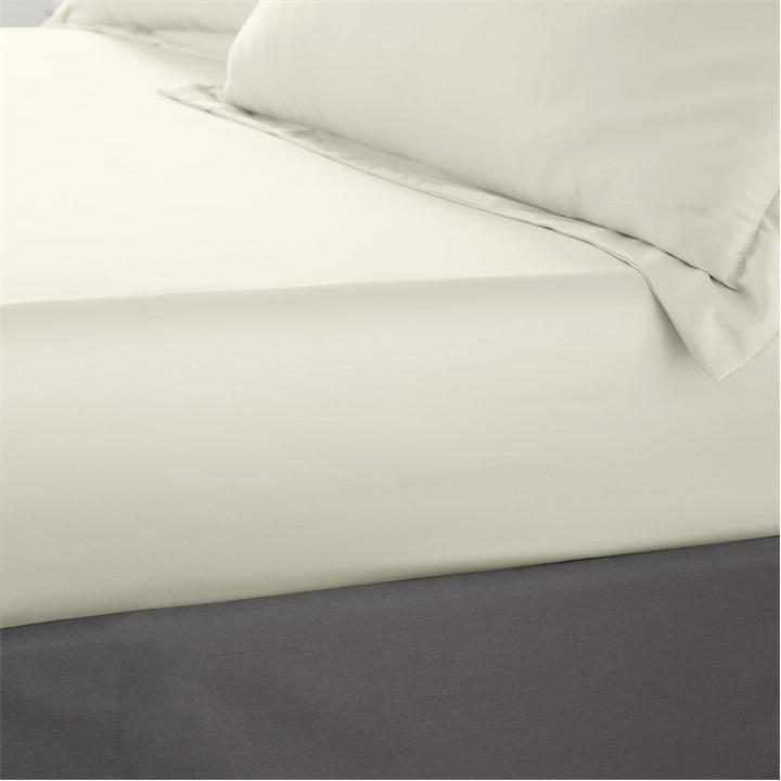 Catherine Lansfield Unisex Neutral Silky Soft Satin Fitted Sheet Superking