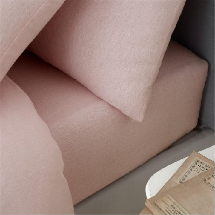 Catherine Lansfield  Pink Brushed Cotton Fitted Sheet in Size King, Sports Direct