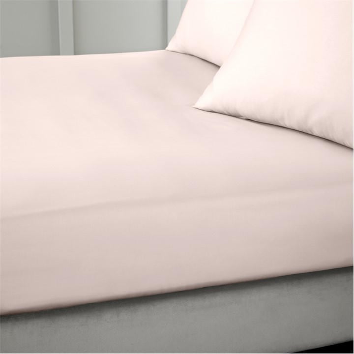 Bianca  Pink 400 Thread Count Cotton Sateen Fitted Sheet in Size Single, Sports Direct