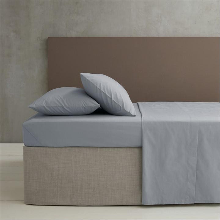 Catherine Lansfield  Grey Easy Iron Percale Combed Flat Sheet in Size Double, Sports Direct