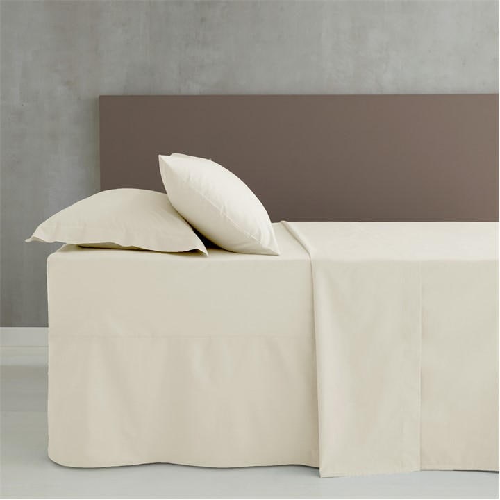Catherine Lansfield  Cream Easy Iron Percale Combed Flat Sheet in Size King, Sports Direct