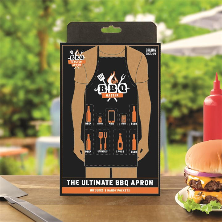 Gift Republic  Black Bbq Apron, Sports Direct
