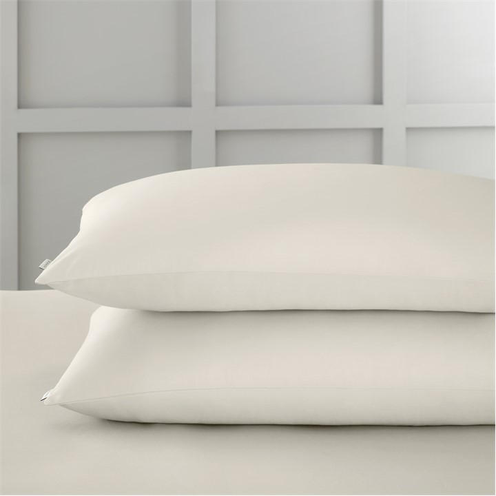 Bianca  Beige 400 Tc Cotton Sateen  Pillowcase Pair in Size Standard, Sports Direct