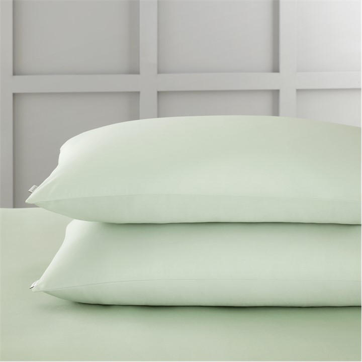 Bianca  Green 400 Tc Cotton Sateen  Pillowcase Pair in Size Standard, Sports Direct