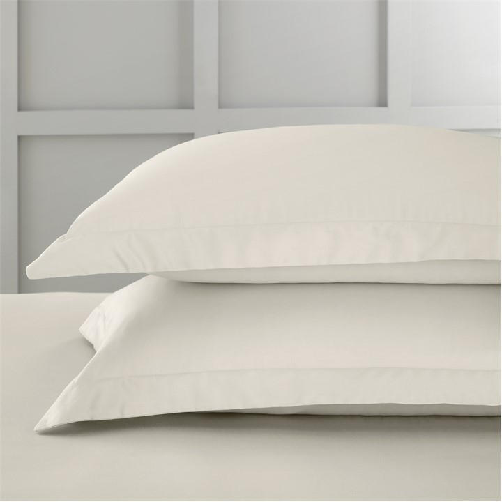 Bianca  Beige 400 Tc Cotton Sateen Oxford Pillowcase Pair, Sports Direct