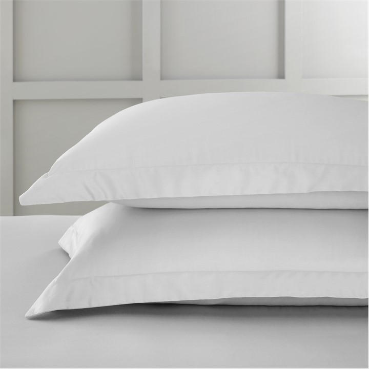 Bianca  Grey 400 Tc Cotton Sateen Oxford Pillowcase Pair, Sports Direct