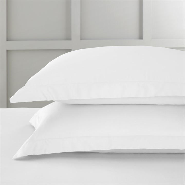 Bianca  White 400 Tc Cotton Sateen Oxford Pillowcase Pair, Sports Direct