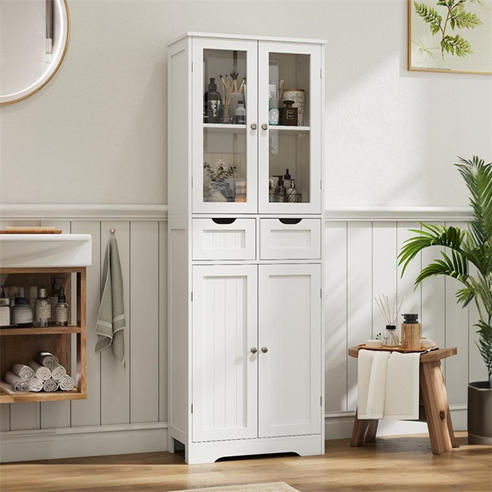 Kabinet UK - Modern Tall Glass Door Cabinet
