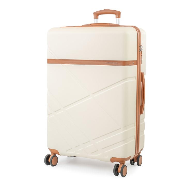 London Fog  Cream Eton Hardshell Suitcase Wheeled Matching Luggage in Size 3 PieceSet, Sports Direct