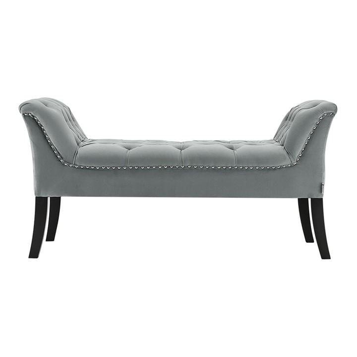Kabinet Uk  Grey Armed Velvet Buttoned Bed Bench, Sports Direct